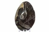Septarian Dragon Egg Geode - Sparkly Black Crystals #383839-1